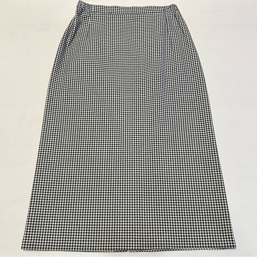 Vintage Count Romi Navy and White Houndstooth Skirt